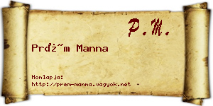 Prém Manna névjegykártya